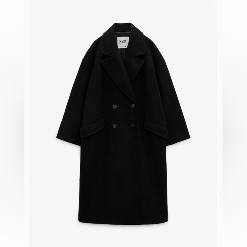 Zara double breasted wool blend coat. XS. Like new.